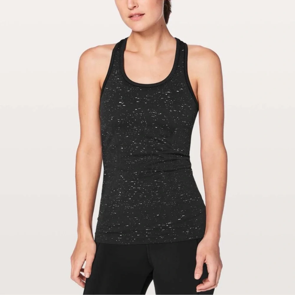 Lululemon Swiftly Tech Racerback Tank Black/White Speckle SZ 6 NWOT Condition - Picture 2 of 10